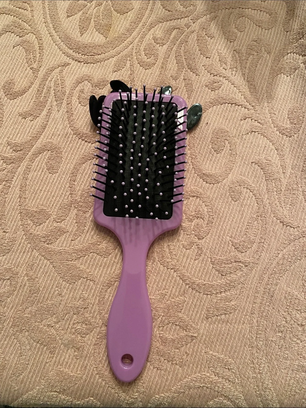 Disney Purple Paddle Hair Brush with Blue and Pink Stitch Art